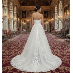 Ball Gown -Heavy Beaded and Sequined Floral Lace Appliqued Tulle Wedding Dress - MO-B1001