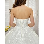 Ball Gown -Heavy Beaded and Sequined Floral Lace Appliqued Tulle Wedding Dress - MO-B1001