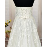 Ball Gown -Heavy Beaded and Sequined Floral Lace Appliqued Tulle Wedding Dress - MO-B1001