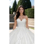 Ball Gown -Heavy Beaded and Sequined Floral Lace Appliqued Tulle Wedding Dress - MO-B1001