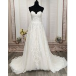 Ball Gown -Heavy Beaded and Sequined Floral Lace Appliqued Tulle Wedding Dress - MO-B1001