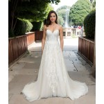 Ball Gown -Heavy Beaded and Sequined Floral Lace Appliqued Tulle Wedding Dress - MO-B1001