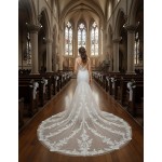 Mermaid Beaded Floral Lace Appliqued Tulle  Wedding Dress - MO-M3001