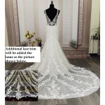 Mermaid Beaded Floral Lace Appliqued Tulle  Wedding Dress - MO-M3001