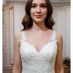 Mermaid Beaded Floral Lace Appliqued Tulle  Wedding Dress - MO-M3001