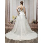 A-Line Beaded and Sequined Lace Tulle Wedding Dress - OU-A2005