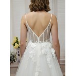 A-Line Beaded and Sequined Lace Tulle Wedding Dress - OU-A2005