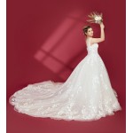 Ball Gown Off-Shoulder Semi-V cut Wedding Dress - OU-B5002