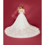 Ball Gown Off-Shoulder Semi-V cut Wedding Dress - OU-B5002