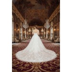 Ball Gown Off-Shoulder Semi-V cut Wedding Dress - OU-B5002